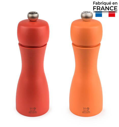 Set de 2 moulins sel & &agrave; poivre Tahiti Automne Corail & P&ecirc;che